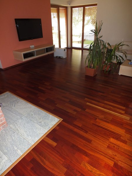 Exotická drevená podlaha Jatoba, 3 Lamela, LAK