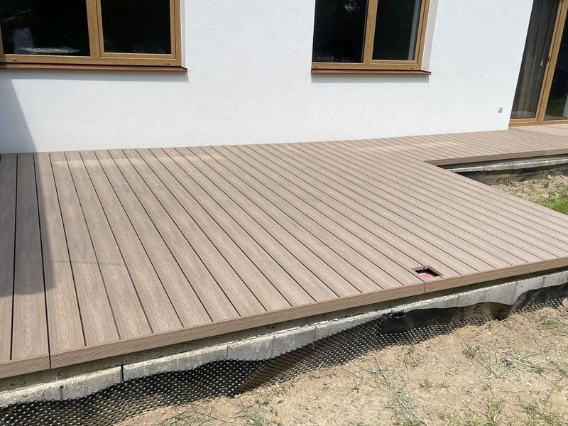 Terasové dosky plný profil NATUR PLUS farba Teak